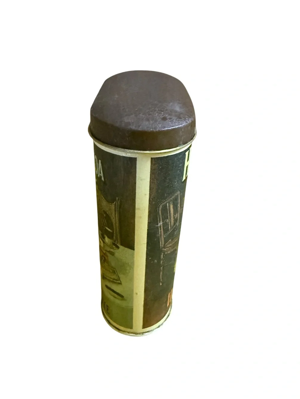 Cocoa Vintage-Style Metal Storage Tin - Brown Cream